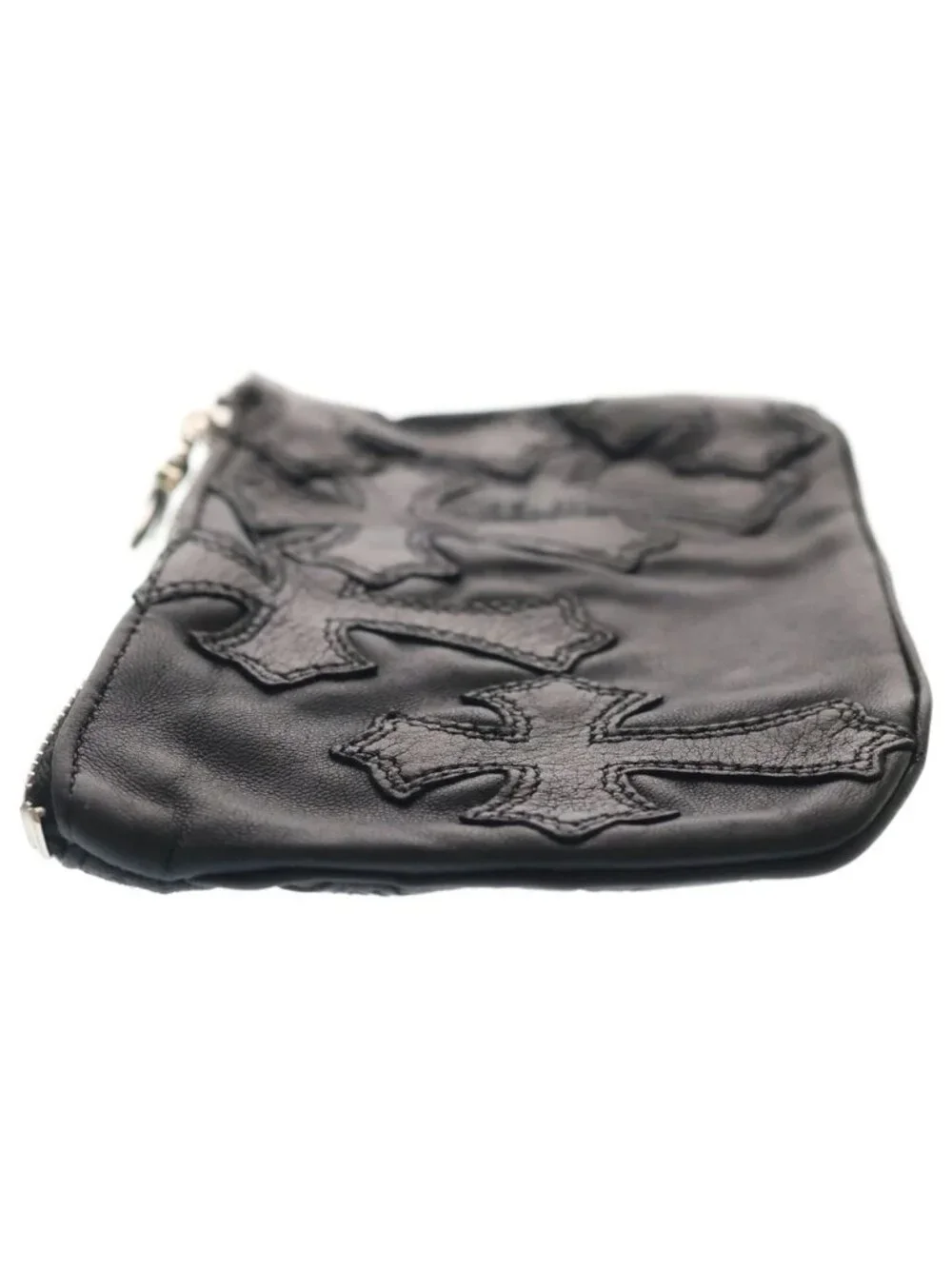 Chrome Hearts Zpr Chng Purse Change Custom Cross Patch Dagger Zip Coin Case